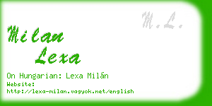 milan lexa business card